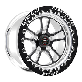 Weld S70 RT-S 15x10in / 5x115 BP / 6.5in. BS - Black Center - Polished Shell Wheel