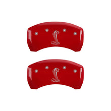 Load image into Gallery viewer, MGP 4 Caliper Covers Engraved Front &amp; Rear Tiffany Snake Red finish silver ch