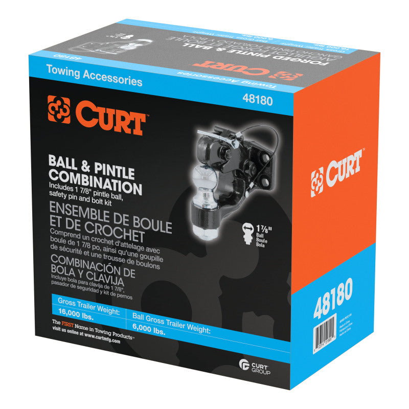 Curt Ball & Pintle Combination (1-7/8in Ball 6000lbs Ball Capacity)