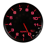 Autometer Spek-Pro Gauge Tachometer 5in 11K Rpm W/Shift Light & Peak Mem Black/Black