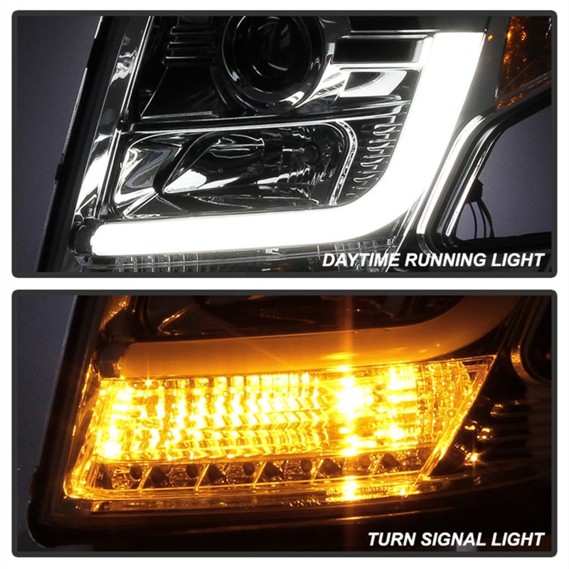 Spyder Chevy Tahoe / Suburban 2015 -2016 Projector Headlights - DRL LED - Chrome PRO-YD-CTA15-DRL-C
