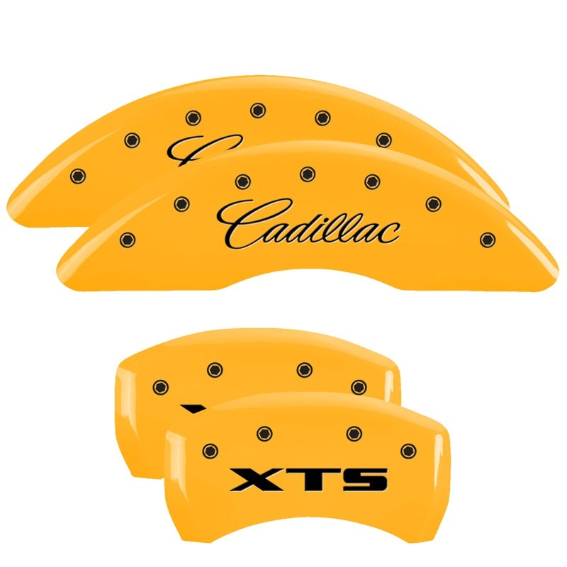 MGP 4 Caliper Covers Engraved Front & Rear GMC Yellow finish black ch