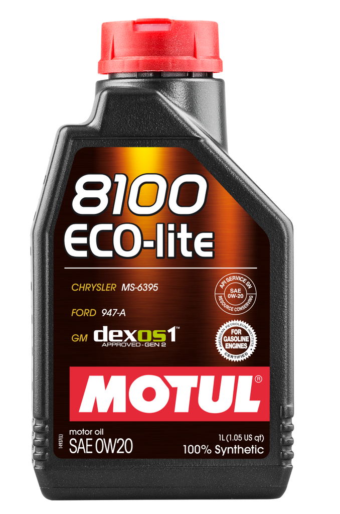 Motul 1L Synthetic Engine Oil 8100 0W20 ECO-LITE - Single