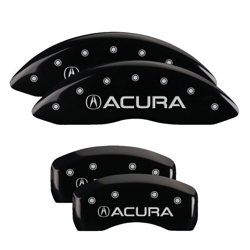 MGP 4 Caliper Covers Engraved Front & Rear Acura Black Finish Silver Char 2017 Acura MDX