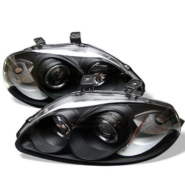 Spyder Honda Civic 96-98 Projector Headlights LED Halo Amber Reflector Blk PRO-YD-HC96-AM-BK