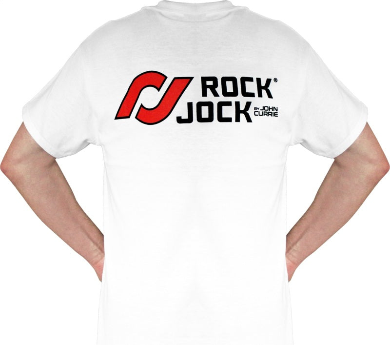 RockJock T-Shirt w/ Logos Front and Back White XXL