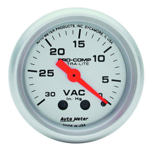 Load image into Gallery viewer, Autometer Ultra-Lite 52mm Mechanical Vacuum Gauge 30INHG