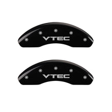 Load image into Gallery viewer, MGP 4 Caliper Covers Engraved Front &amp; Rear Vtech Black finish silver ch