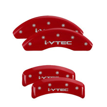 Load image into Gallery viewer, MGP 4 Caliper Covers Engraved Front &amp; Rear i-Vtec Red finish silver ch