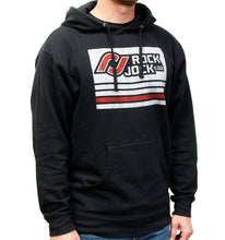 Load image into Gallery viewer, RockJock Hoodie Sweatshirt w/ Distressed Logo Black Youth XS Print on Front