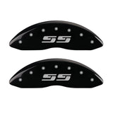 MGP 2 Caliper Covers Eng Front Silverado SS Blk Finish Sil Char 2008 Chevy Silverado 1500