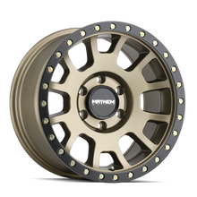 Load image into Gallery viewer, Mayhem 8302 Scout 18x9 / 5x127 BP / 0mm Offset / 78.1mm Hub Matte Gold w/ Matte Black Lip Wheel