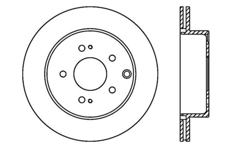 StopTech 06-09 Mitsubishi Eclipse (Exc Turbo) Slotted & Drilled Right Rear Rotor