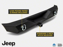 Load image into Gallery viewer, Officially Licensed Jeep 07-18 Jeep Wrangler JK Trail Force HD Rear Bumper w/ Jeep Logo