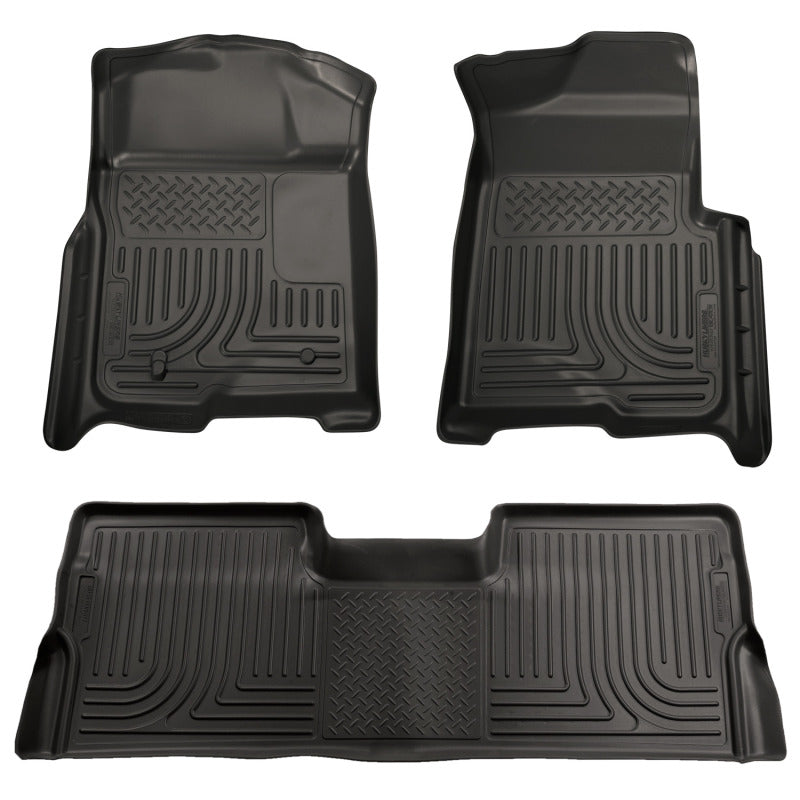 Husky Liners 08-10 Ford SD Crew Cab WeatherBeater Combo Black Floor Liners (w/o Manual Trans Case) - GTR Auto