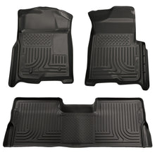 Load image into Gallery viewer, Husky Liners 08-10 Ford SD Crew Cab WeatherBeater Combo Black Floor Liners (w/o Manual Trans Case) - GTR Auto