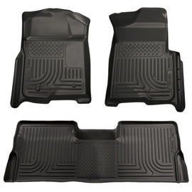 Husky Liners 08-10 Ford SD Crew Cab WeatherBeater Combo Black Floor Liners (w/o Manual Trans Case) - GTR Auto