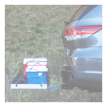 Load image into Gallery viewer, Curt 60in x 20in Aluminum Tray-Style Cargo Carrier (Folding 2in Shank)