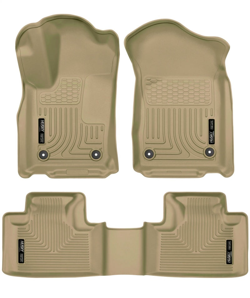 Husky Liners 16-22 Dodge Durango Weatherbeater Tan Front & 2nd Seat Floor Liners - GTR Auto