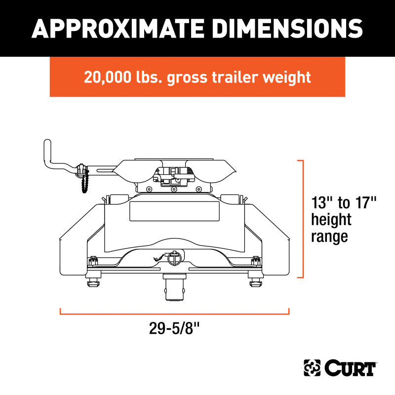 Curt Q20 5th Wheel Hitch w/Nissan Titan XD Puck System Legs