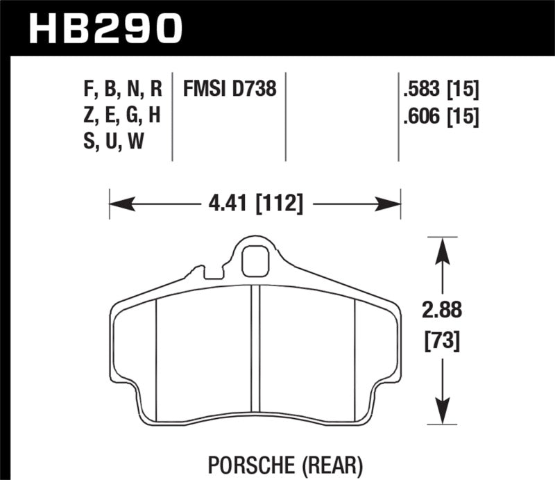 Hawk 97-12 Porsche Boxter HPS 5.0 Rear Brake Pads