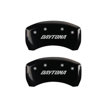 Load image into Gallery viewer, MGP 4 Caliper Covers Engraved Front &amp; Rear Daytona Black finish silver ch