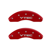 Load image into Gallery viewer, MGP 4 Caliper Covers Engraved Front &amp; Rear Honda Red finish silver ch