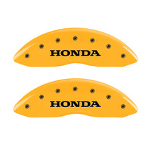 Load image into Gallery viewer, MGP 4 Caliper Covers Engraved Front Honda Engraved Rear H Logo Yellow finish black ch