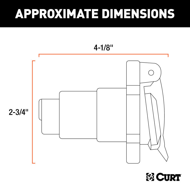 Curt 7-Way RV Blade Connector Socket (Vehicle Side Black Plastic)