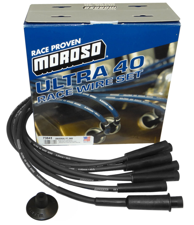 Moroso Universal/Mopar/Chrysler (w/Hemi Heads) Ignition Wire Set - Ultra 40 - Black