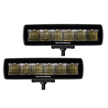 Load image into Gallery viewer, Go Rhino Xplor Blackout Series Sixline LED Flood Light Kit (Surface/Threaded Stud Mnt) - Blk (Pair)