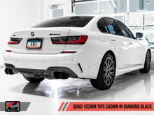 Load image into Gallery viewer, AWE Tuning 2019+ BMW M340i (G20) Resonated Touring Edition Exhaust - Quad Diamond Black Tips