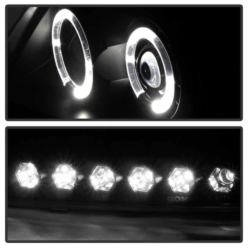 Spyder Ford F150 97-03 Projector - LED Halo Amber Reflector LED Blk Smke PRO-YD-FF15097-1P-AM-BSM