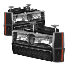 Load image into Gallery viewer, xTune GMC Yukon 92-93 Crystal Headlights w/ Corner &amp; LED Bumper Black HD-JH-GMCCK88-LED-AM-BK-SET
