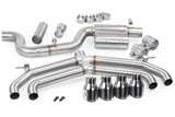 Cat-Back Exhaust Kit; Single 3 in. to quad 2.5 in.; w/o Valve;