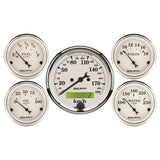 Autometer Old Tyme White 5 Pc Kit-Elec Speed(Km/H)/Elec Oil Press/Water Temp/Volt/Fuel Level