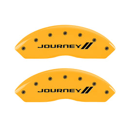 MGP 4 Caliper Covers Engraved Front & Rear With stripes/Journey Yellow finish black ch