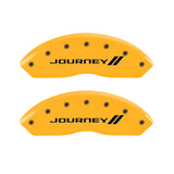 MGP 4 Caliper Covers Engraved Front & Rear With stripes/Journey Yellow finish black ch