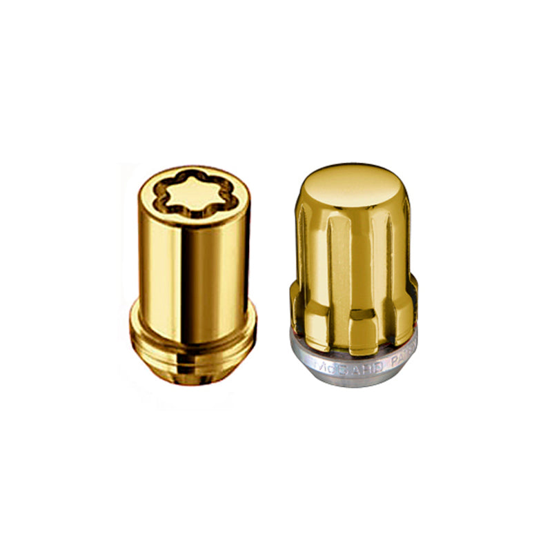 McGard SplineDrive Tuner 4 Lug Install Kit w/Locks & Tool (Cone) M12X1.5 / 13/16 Hex - Gold