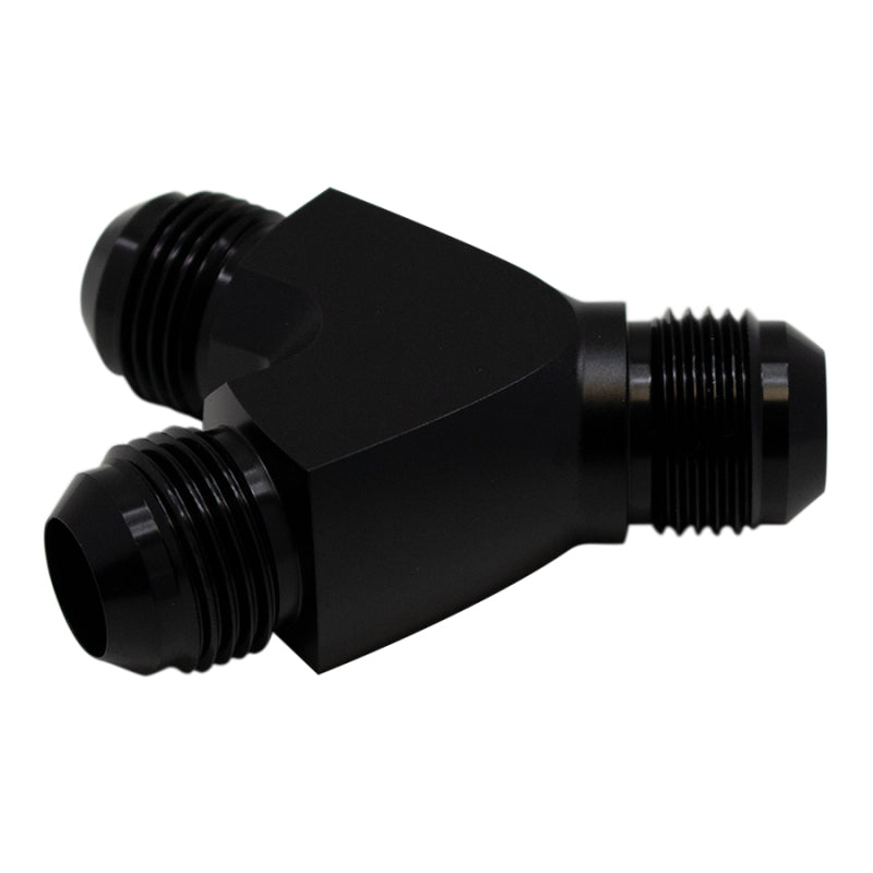 DeatschWerks 10AN Male Flare to 10AN Male Flare to 10AN Male Flare Y Fitting - Anodized Matte Black