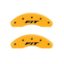 Load image into Gallery viewer, MGP Front set 2 Caliper Covers Engraved Front FIT Yellow finish black ch