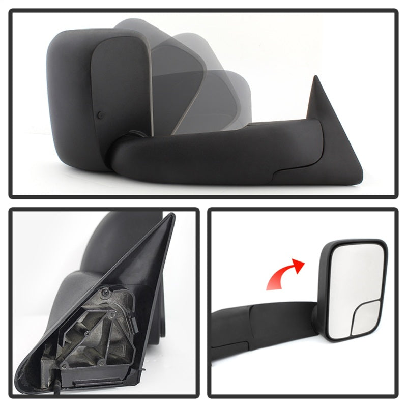 xTune Dodge Ram 94-01 Manual Extendable Manual Adjust Mirror Right MIR-DRAM94-MA-R
