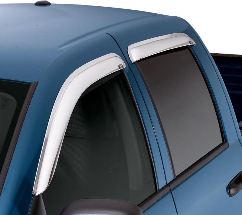 AVS 07-13 Chevy Avalanche Ventvisor Outside Mount Front & Rear Window Deflectors 4pc - Chrome