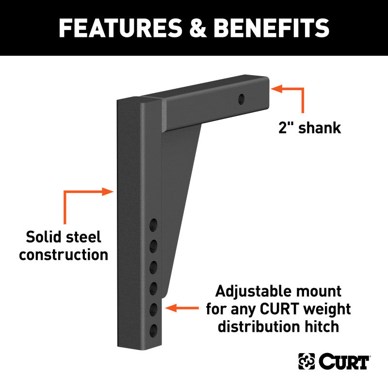 Curt Weight Distribution Shank (2in Shank 8-3/4in Drop)