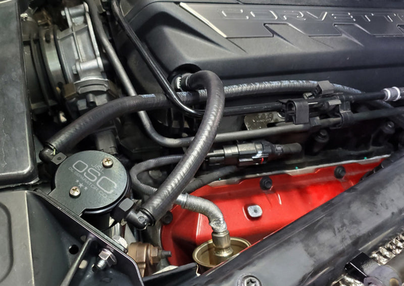 J&amp;L 20-23 Chevrolet Corvette 6.2L LT2 Targa Top Passenger Side Oil Separator 3.0 - Black Anodize