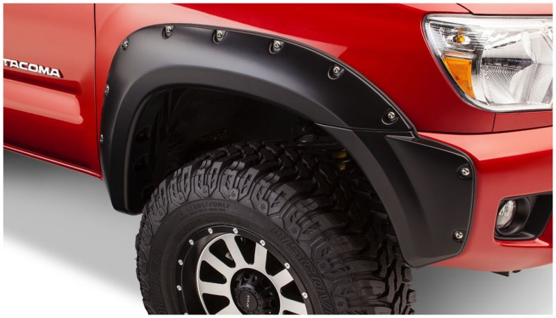 Bushwacker 12-15 Toyota Tacoma Fleetside Pocket Style Flares 4pc 73.5in Bed - Black