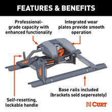 Load image into Gallery viewer, Curt PowerRide 30K 5th Wheel Hitch with Rails