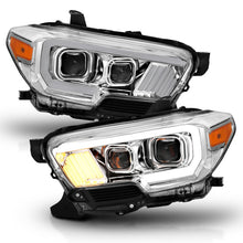 Load image into Gallery viewer, ANZO 2016-2017 Toyota Tacoma Projector Headlights w/ Plank Style Design Chrome/Amber w/ DRL