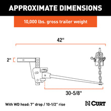 Load image into Gallery viewer, Curt Deep Drop Trunnion Bar Weight Distribution Hitch (8,000 - 10,000 LBS, 30-5/8in Bars)