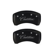 Load image into Gallery viewer, MGP 4 Caliper Covers Engraved Front &amp; Rear Cursive/Cadillac Red finish silver ch